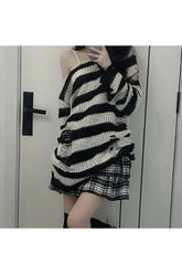 Pull rayé d'automne effet vieilli style grunge